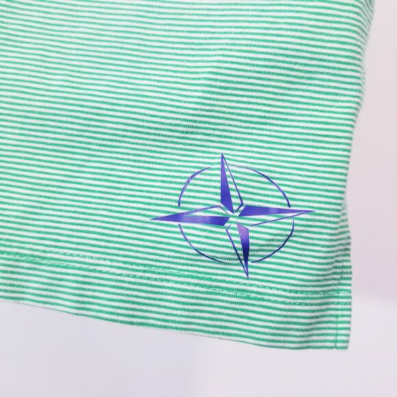 B.Draddy Green Striped Sport Collared Polo Shirts - Picture 4 of 12